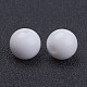 8 mm weiß stämmig Kaugummi Acrylperlen runden Fest X-PAB703Y-5-2