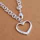 Simple Silver Plated Brass Cubic Zirconia Heart Pendant Necklaces For Women NJEW-BB12877-1