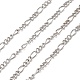 Cadenas de figaro de hierro chapado en platino cadenas madre-hijo X-CHSM005Y-N-1