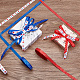 AHADERMAKER 3 Rolls 3 Colors Independence Day Theme Polyester Grosgrain Ribbon OCOR-GA0001-58-4