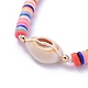 Handmade Polymer Clay Heishi Beads Braided Necklaces NJEW-JN02725-3