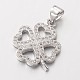 Clover Brass Micro Pave Cubic Zirconia Charms ZIRC-I014-33P-FF-1