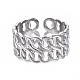 304 anillo de puño abierto de cadena de eslabones de acero inoxidable RJEW-T023-24P-1