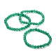 Природные зеленые браслеты простирания авантюрин бисером BJEW-D446-B-34-1