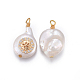 Natural Cultured Freshwater Pearl Pendants PEAR-E013-34-3