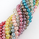 Chapelets de perles en verre peinte par pulvérisation transparent DGLA-R050-4mm-M-1