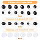 Superfindings 36 pz 12 stile bianco e nero wiggle occhi finti cabochon fai da te scrapbooking artigianato giocattolo accessori GLAA-FH0001-56-2