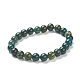 Natural Moss Agate Beaded Stretch Bracelets BJEW-A117-C-44-2