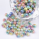 Regenbogen ABS Kunststoff Nachahmung Perlen X-OACR-Q174-6mm-M-2