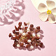 Broche de flor con cuentas de perlas y virutas de jaspe rojo natural JEWB-BR00098-02-2