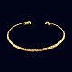 Diseño perfecto brazalete de torque de latón chapado en oro real de 18k BJEW-EE0001-05-2