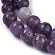 Fili di perle di pietra mica naturale di lepidolite / viola G-E545-01A-3