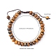 Bracelets de perle tressés réglables en oeil de tigre naturel BJEW-F369-A06-3