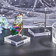 Globleland 2 pièces 2 couleurs carré transparent acrylique cristal minéral supports ODIS-GL0001-06-5
