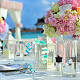 リーフ柄アクリルデジタルシートボードシートカード  結婚式のための  飲食店  誕生日パーティーのテーブルデコレーション  シアン  60x80x115~120mm DIY-WH0320-39B-5