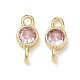 Латунные подвески-коннекторы с плоскими круглыми фианитами&nbsp;KK-P348-11G-2