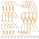 Benecreat 36pcs 6 styles crochets de boucle d'oreille français en laiton KK-BC0010-19-1
