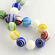 Handmade Millefiori Glass Round Beads Strands LK-R004-92-2