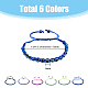 6шт 6 цвета смоляные браслеты с бусинами от сглаза набор BJEW-FI0001-46-2