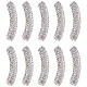 Sunnyclue 1 caja de 10 piezas de cuentas de tubo de rhinestone cuentas curvas cuentas de cristal cuentas espaciadoras de tubo cuentas sueltas de metal para hacer joyas encantos mujeres diy pendiente collar pulsera suministros de artesanía RB-SC0001-08-1