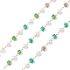 Würfelförmige und runde Perlenketten aus Glas und ABS-Imitatperlen CHS-P016-43G-02-1