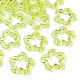透明なアクリルビーズ  花  緑黄  30x30.5x5mm  穴：1.8mm  約340個/500g MACR-S373-24-B06-1