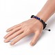 Natural Lava Rock and Non-Magnetic Synthetic Hematite Beads Braided Bead Bracelets BJEW-JB03975-02-4