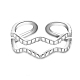 Shegrace elegantes anillos de plata de ley con doble banda ondulada JR97A-2