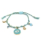 Браслеты с подвесками из нержавеющей стали 304 с эмалью BJEW-C114-12G-4