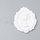 レジンイヤリングジュエリーカメオディスプレイスタンド  プラスチックホルダー付き  ホワイト  13.8x10.6x1.5cm  穴：3mm EDIS-H035-01-2