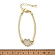 Латунные браслеты с микропаве из прозрачных кубических цирконий для женщин BJEW-A029-01C-G-5