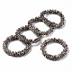 Braccialetti elasticizzati con perle di vetro trasparente sfaccettato BJEW-S144-001B-01-1