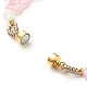 Glass Seed & Natural Agate Beaded Bracelet with Brass Magnetic Clasp BJEW-JB07803-02-6