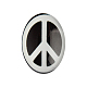 Signo de la paz tema adornos adornos de vidrio cabujón flatback ovalada X-GGLA-A003-30x40-JJ15-1