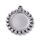 304 Stainless Steel Pendant Cabochons Settings STAS-P288-19P-1