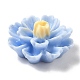 オペーク樹脂カボション  3 Dの花  コーンフラワーブルー  11.5x6.5mm RESI-C036-02D-3