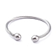 304 Stainless Steel Cuff Bangles BJEW-M284-12-3