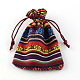 Этнический стиль упаковки ткани мешочки шнурок сумки X-ABAG-R006-10x14-01B-3