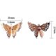 NBEADS 12 Pcs Mixed Butterfly Charms Brass Pendants with Rhinestones KK-NB0002-08-2