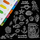 塩ビプラスチックスタンプ  DIYスクラップブッキング用  装飾的なフォトアルバム  カード作り  スタンプシート  魚模様  16x11x0.3cm DIY-WH0167-56-251-5