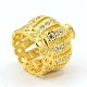 CZ Jewelry Brass Micro Pave Cubic Zirconia Bead Caps ZIRC-M025-01G-2