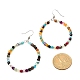 Natural Agate Beads Big Ring Dangle Earrings for Girl Women EJEW-JE04652-6