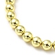 Bracelets coulissants à perles rondes en laiton plaqué en rack pour femmes BJEW-M232-01G-B-3