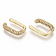 Brass Micro Pave Clear Cubic Zirconia Cuff Earrings EJEW-S208-005-1