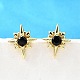 Серьги-гвоздики из латуни с микропаве из кубического циркония EJEW-G433-01G-01-2