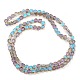 Half Rainbow Plated Electroplate Transparent Glass Beads Strands EGLA-G037-01A-HR03-2