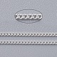 真鍮ツイストチェーン  カーブチェーン  溶接されていない  スプールで  オーバル  鉛フリー＆ニッケルフリー＆カドミウムフリー  銀  1.8x1x0.36mm  約301.83フィート（92m）/ロール CHC-S100-S-NF-1