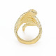 Snake Shape Rack Plating Alloy Wide Band Rings RJEW-Q163-019A-RS-2
