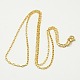 Trendy Unisex 304 Stainless Steel Box Chain Necklaces NJEW-L043-01G-1