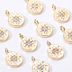 BENECREAT 10pcs Gold Brass Micro Pave Cubic Zirconia Charms 18K Gold Plated Flat Round Pendants (10.5x8x2mm) for Earrings Bracelet Necklace Jewelry Making KK-BC0006-30G-2